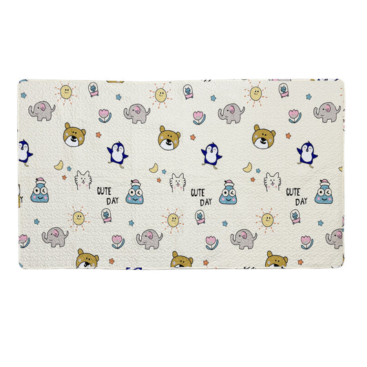 Non-slip tummy time floor mat for babies and toddlers with soft, cushioned surface.