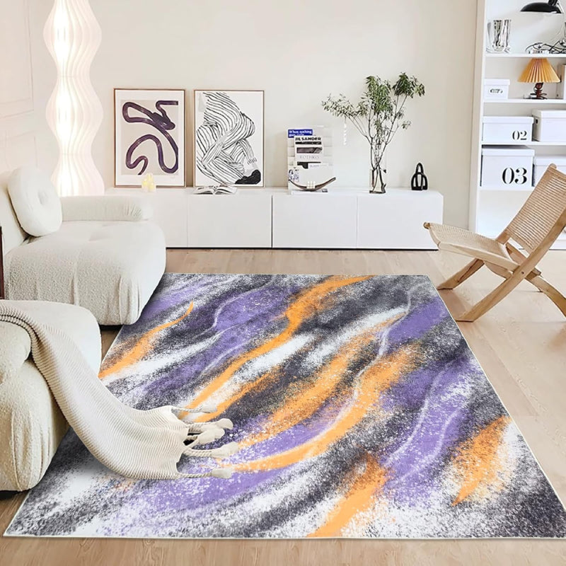 Modern_Abstract_Color_Spray_Rug in the room