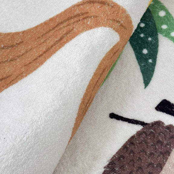 animal kids round rug