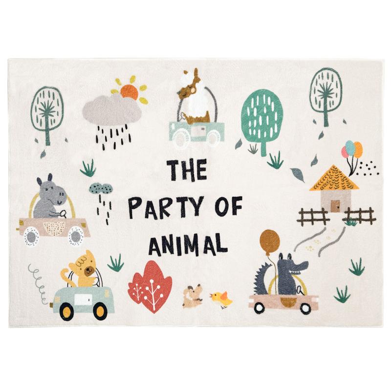 animal party kids rug