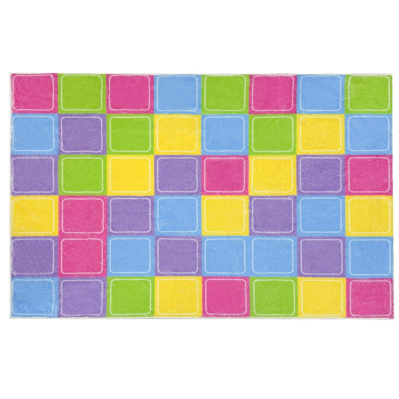 colorful squares kids rug