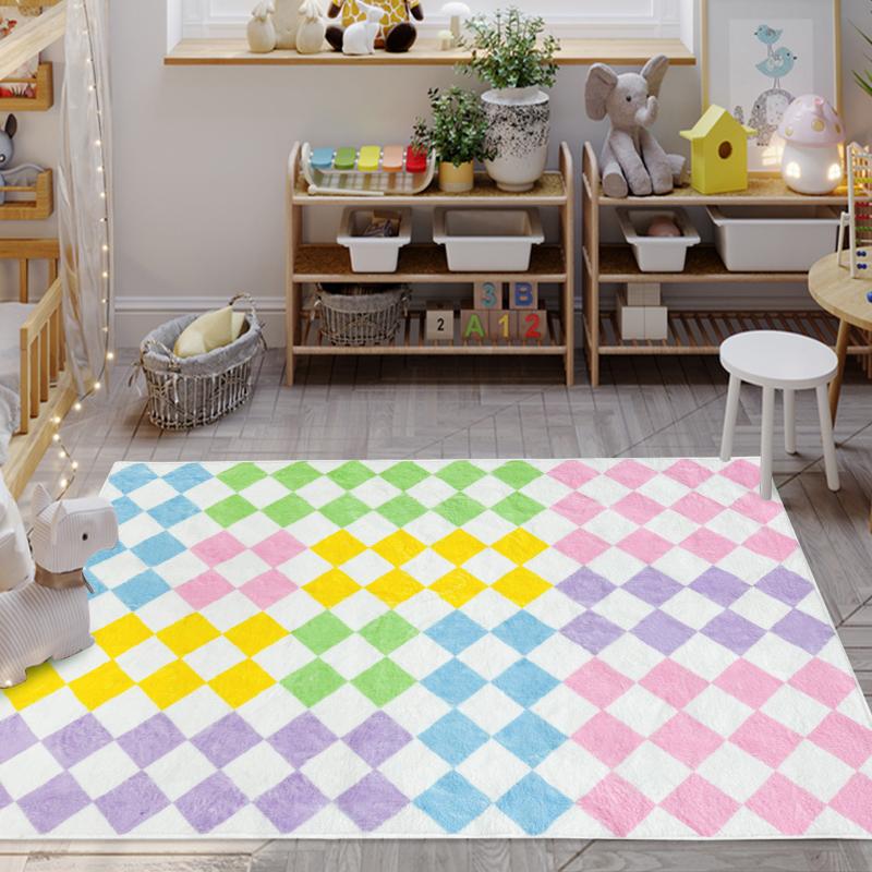 pink green blue purple yellow rug