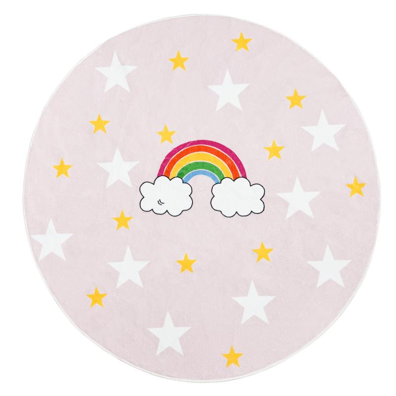 pink rainbow kids rug