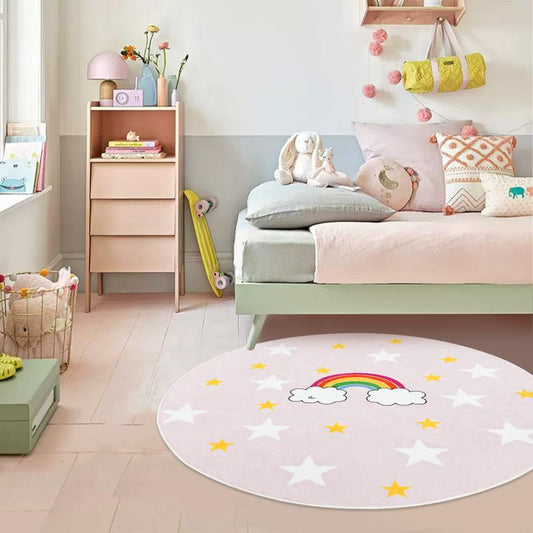 pink soft star rug