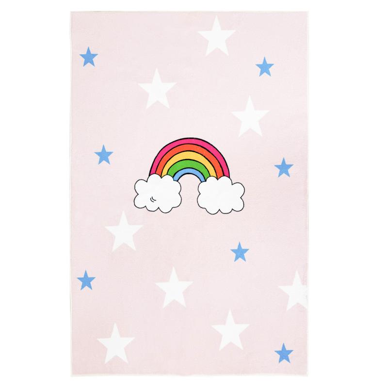 pink star rainbow rug