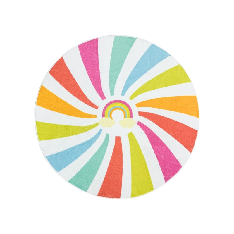 Kids Rug - Round Rainbow