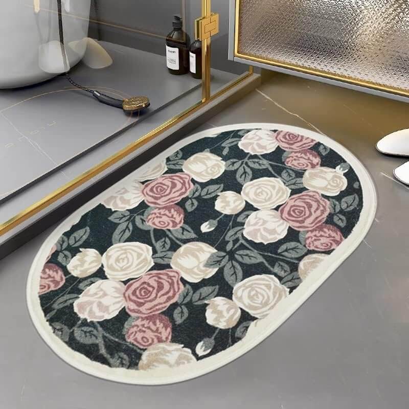 rose bathroom rug
