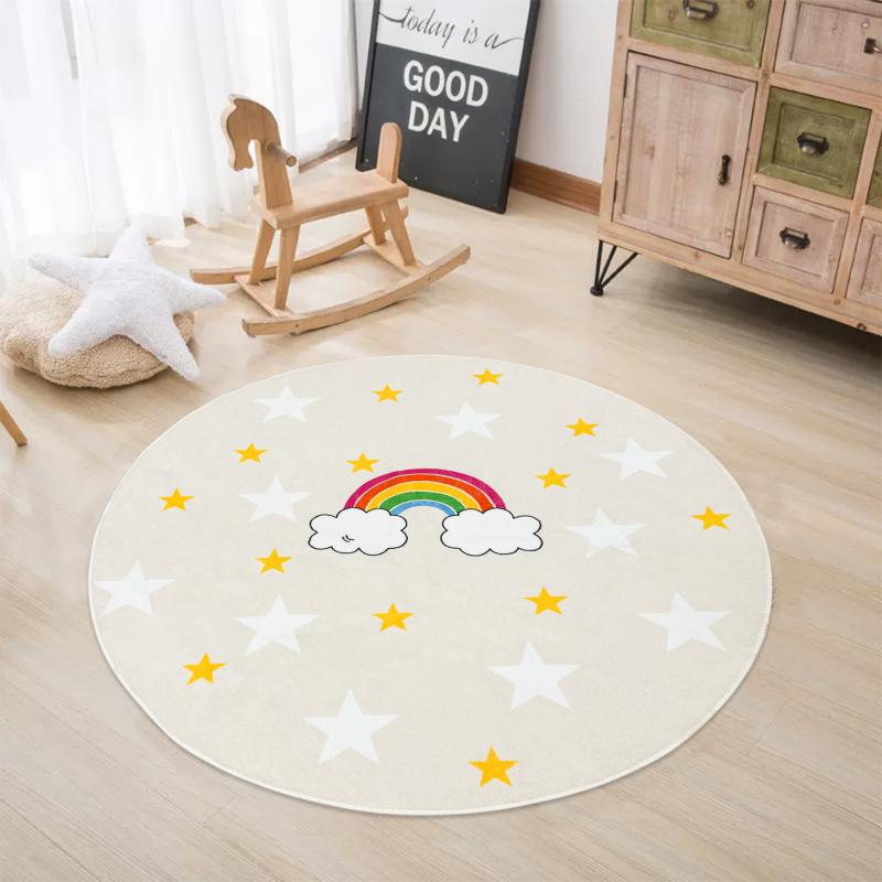 round beige rainbow rug