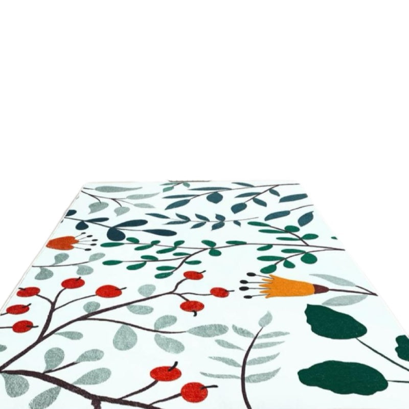 spring leaves green rug