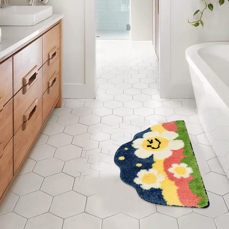 Colorful abstract bathroom rug—soft, absorbent, and non-slip. Adds comfort and artistic charm to bathrooms, entryways, or any creative space.