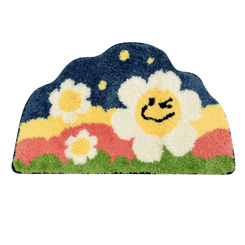 Colorful abstract bathroom rug—soft, absorbent, and non-slip. Adds comfort and artistic charm to bathrooms, entryways, or any creative space.