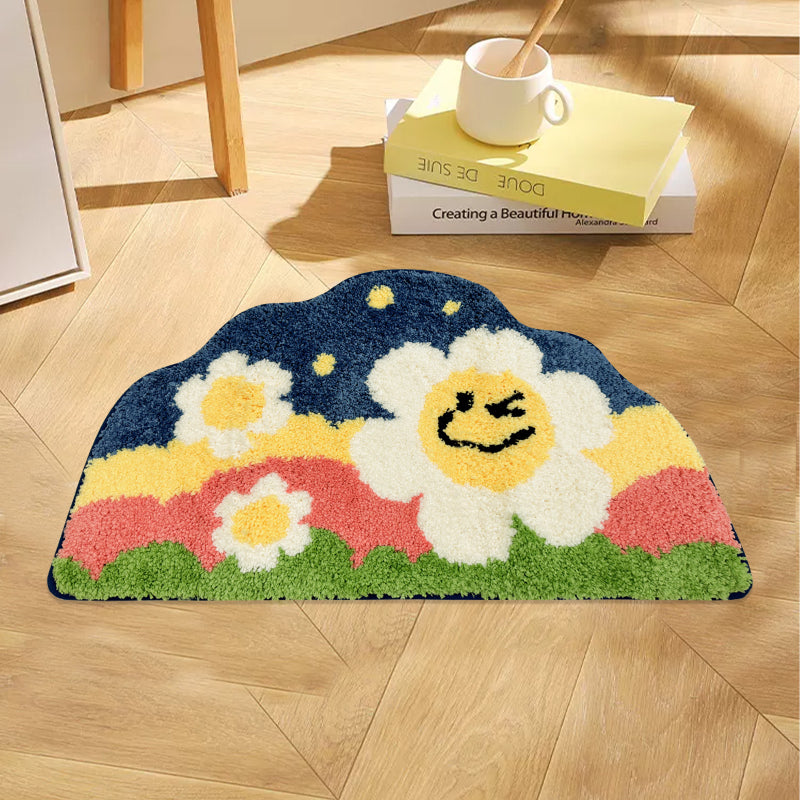 Colorful abstract bathroom rug—soft, absorbent, and non-slip. Adds comfort and artistic charm to bathrooms, entryways, or any creative space.