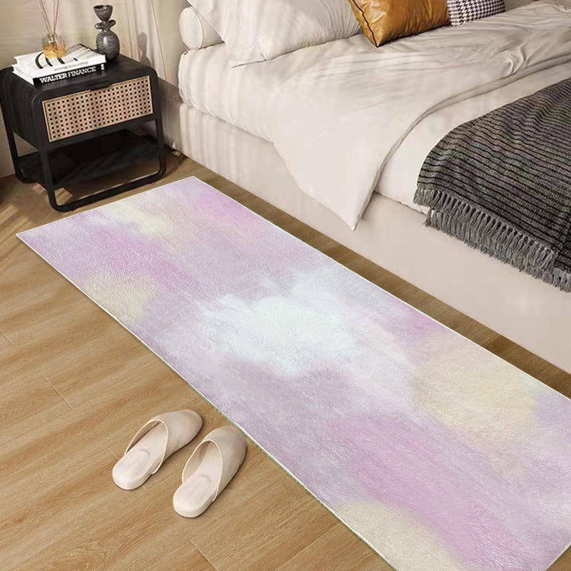 Laundry room rug featuring a soft, dreamy abstract pattern with blended tones, ideal for cozy and stylish home spaces.