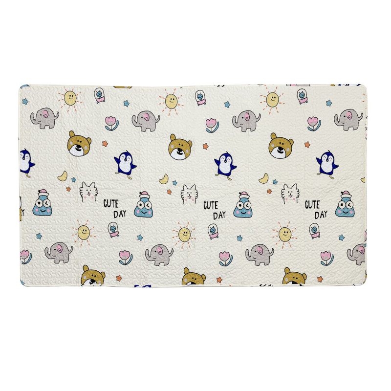 Non-slip tummy time floor mat for babies and toddlers with soft, cushioned surface.