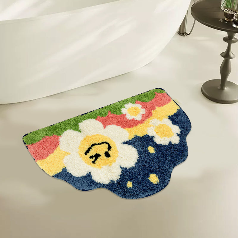 Colorful abstract bathroom rug—soft, absorbent, and non-slip. Adds comfort and artistic charm to bathrooms, entryways, or any creative space.