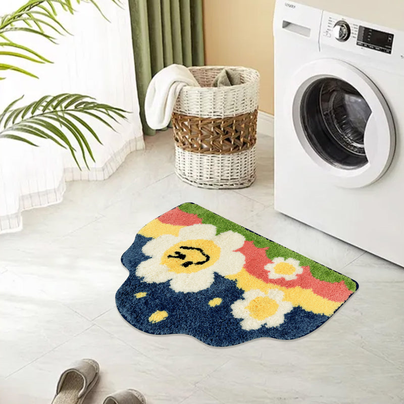 Colorful abstract bathroom rug—soft, absorbent, and non-slip. Adds comfort and artistic charm to bathrooms, entryways, or any creative space.