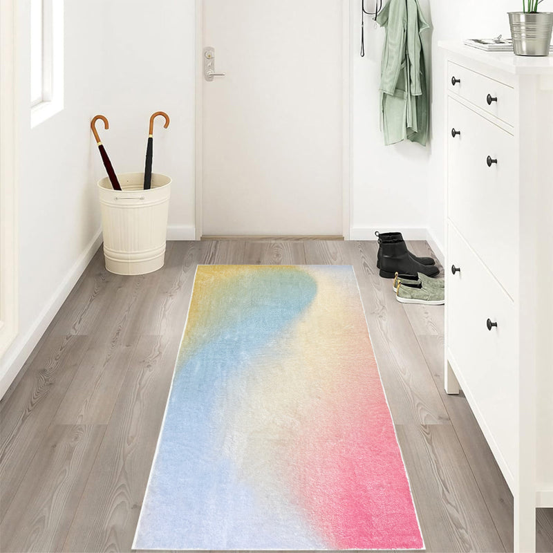 Laundry room rug featuring a soft, dreamy abstract pattern with blended tones, ideal for cozy and stylish home spaces.
