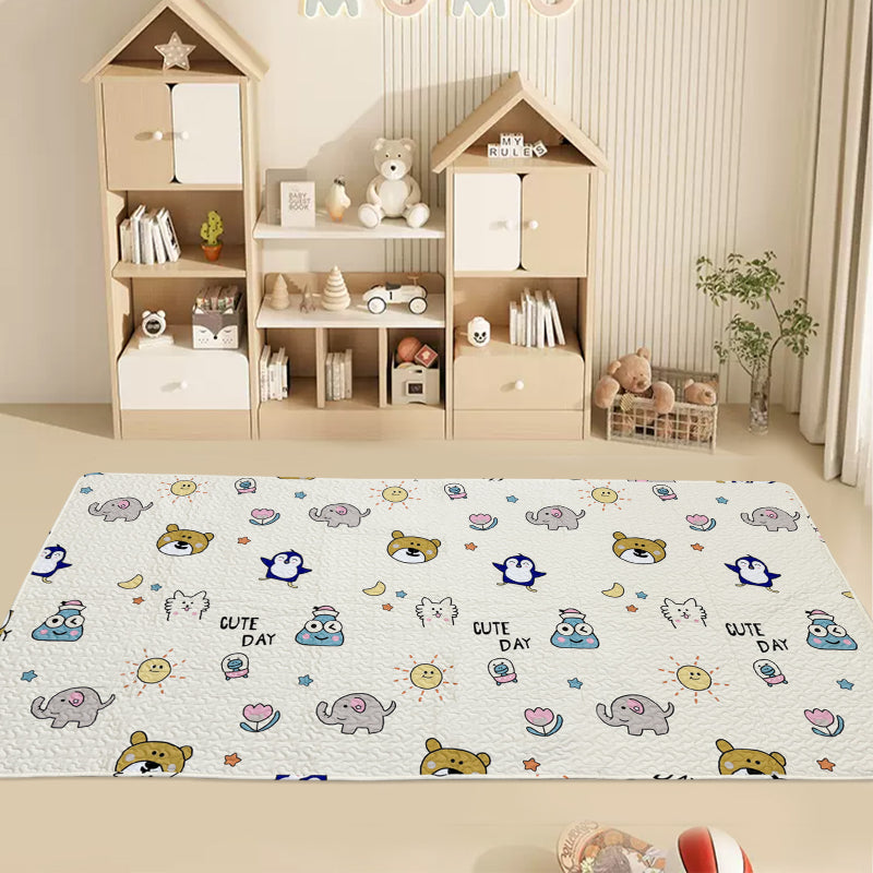 Non-slip tummy time floor mat for babies and toddlers with soft, cushioned surface.
