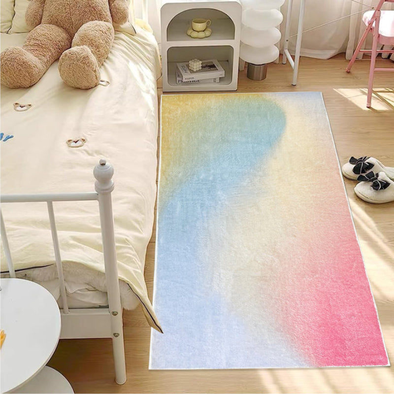 Laundry room rug featuring a soft, dreamy abstract pattern with blended tones, ideal for cozy and stylish home spaces.