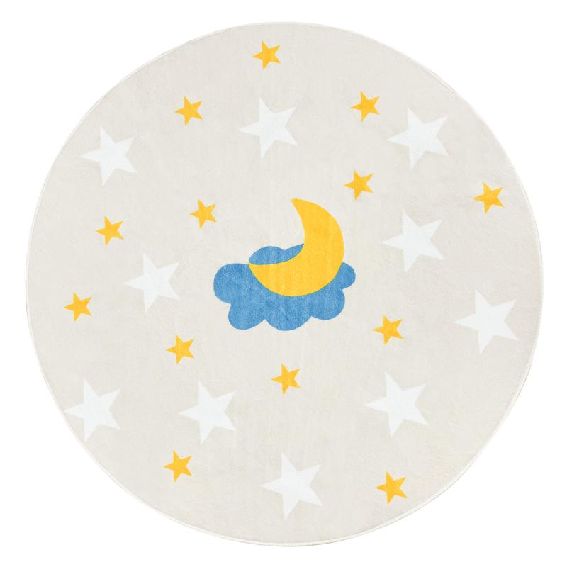 beige cute moon rug