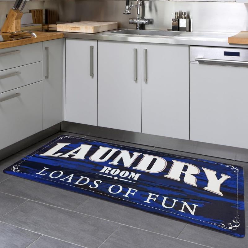 blue laundry room rug rubber