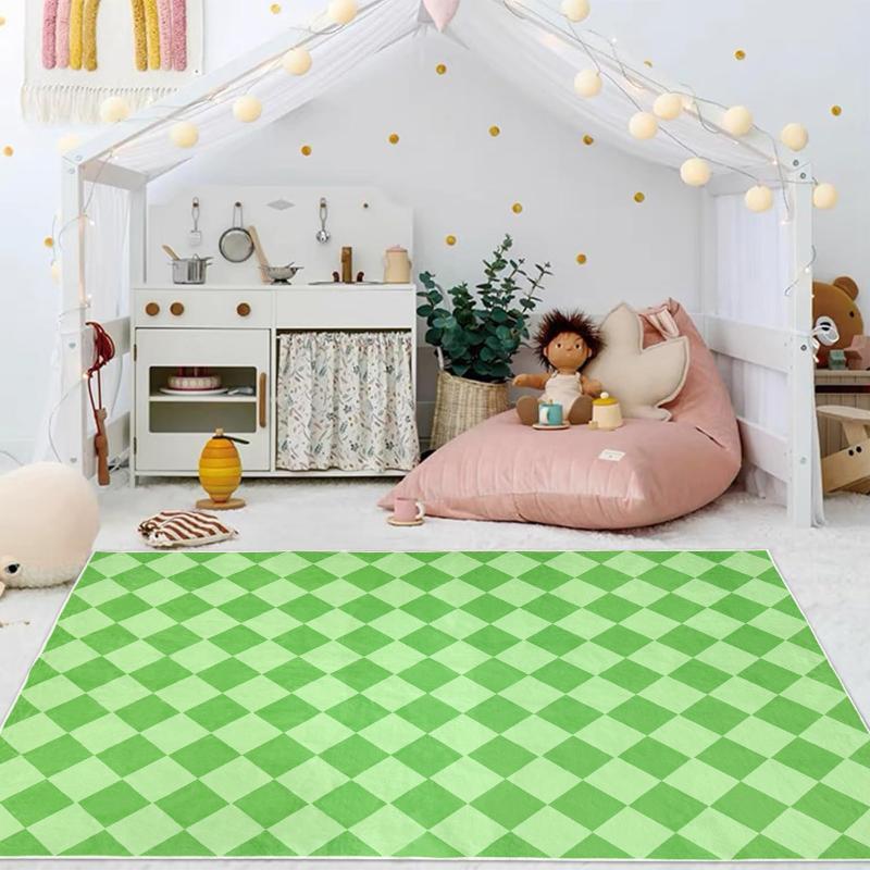 girls decor green rug