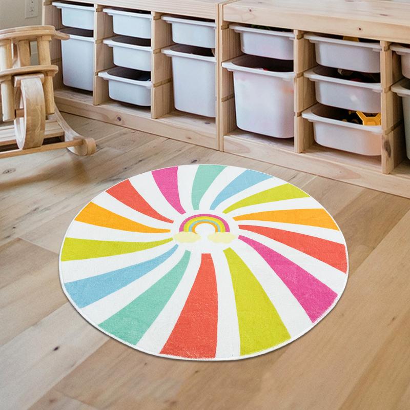 Kids Rug - Round Rainbow