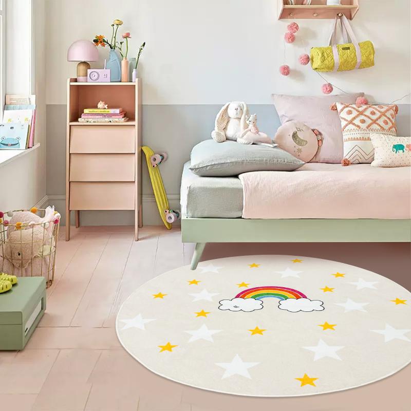 kids soft beige star rug