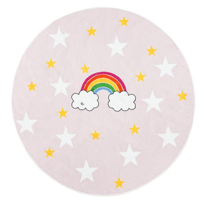 pink rainbow kids rug