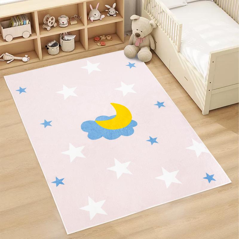 pink star kids rug