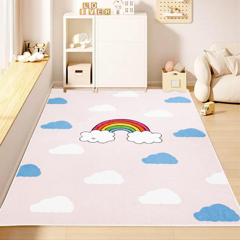 rainbow pink kids rug