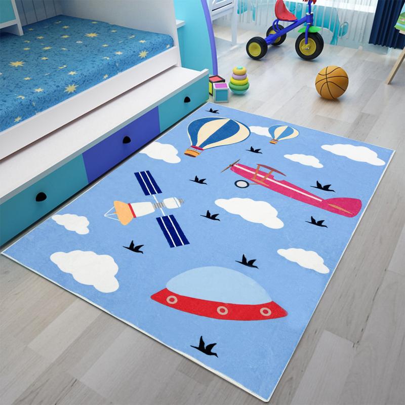 red airplane kids rug