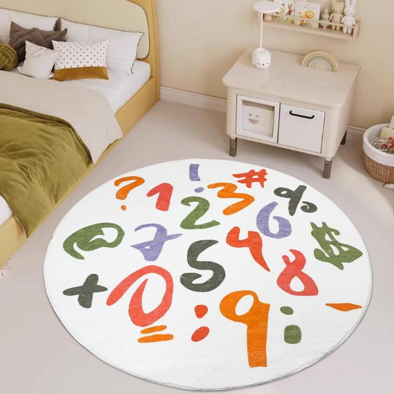 round educational kids rug