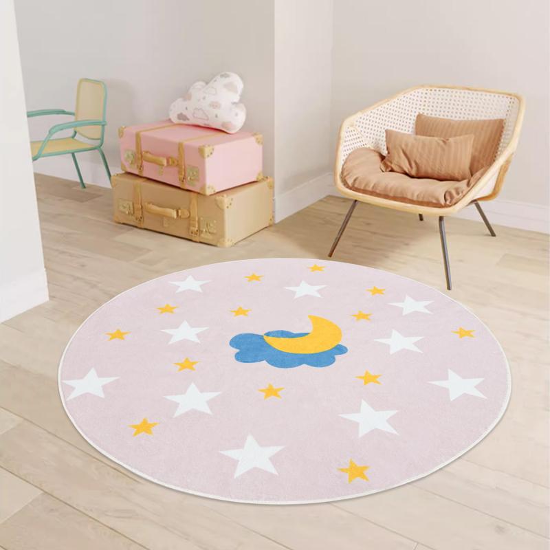 round moon kids rug