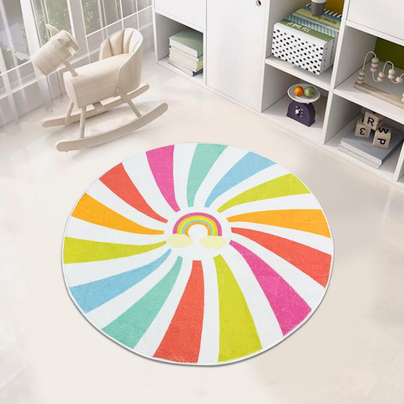 Kids Rug - Round Rainbow