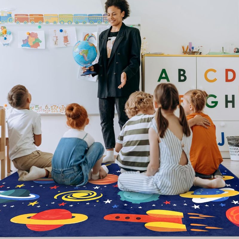 solar system education kids rug