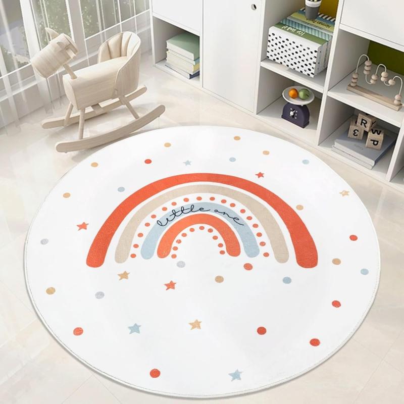 unicorn round girls rug