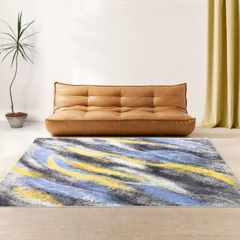 yellow blue rug