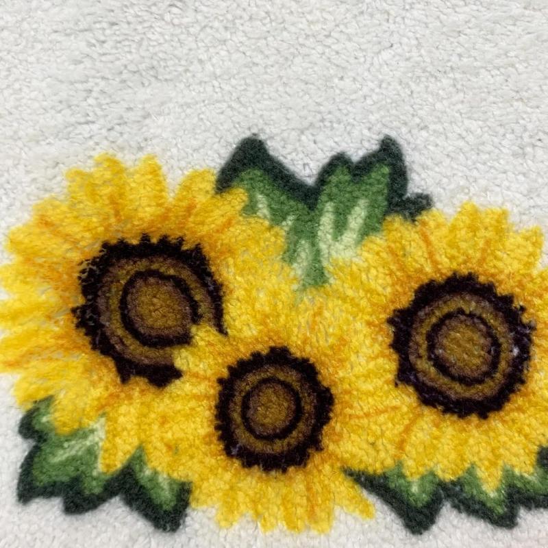 yellow flower rug